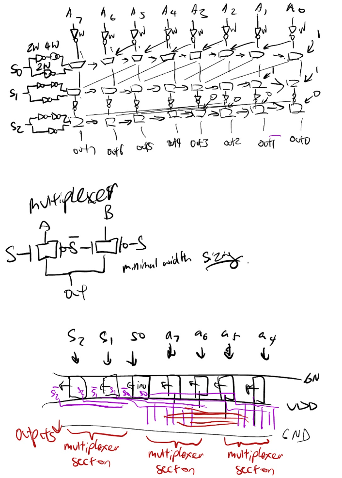 Hand-drawn shifter schematic